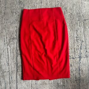 Elegant Red Pencil Skirt